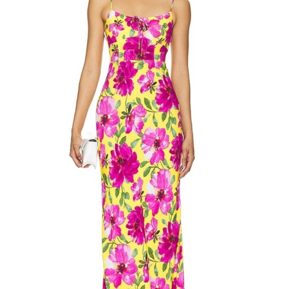Favorite Daughter The One That Got Away Yellow and Pink Floral Maxi Dress